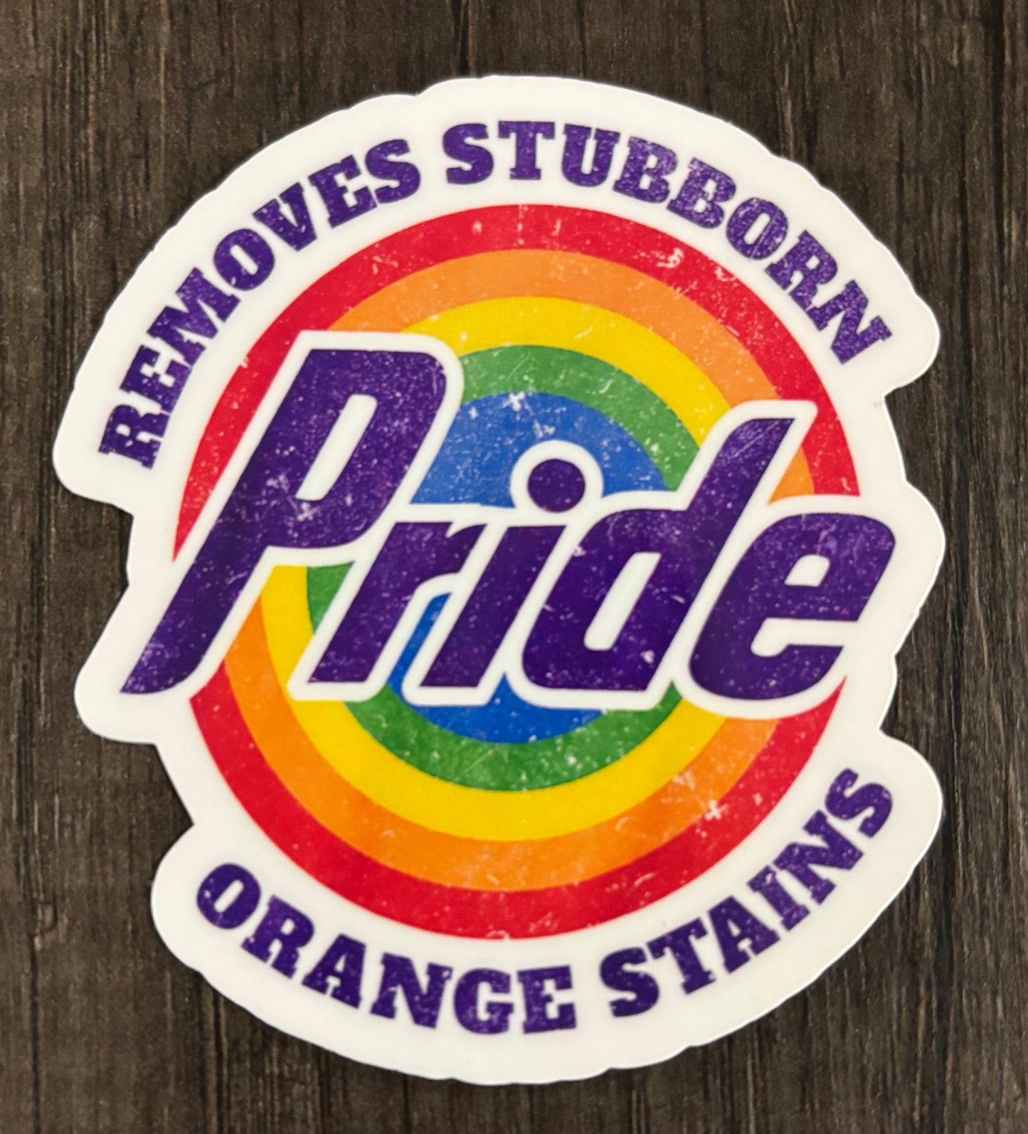 PRIDE REMOVES STUBBORN ORANGE STAINS STICKER