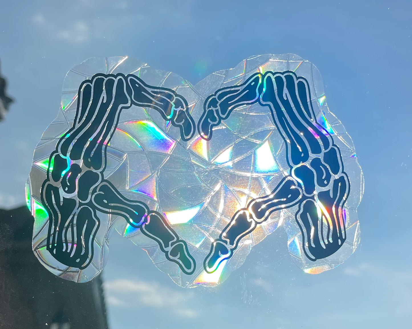 SKELLY HEART HANDS SUN CATCHER