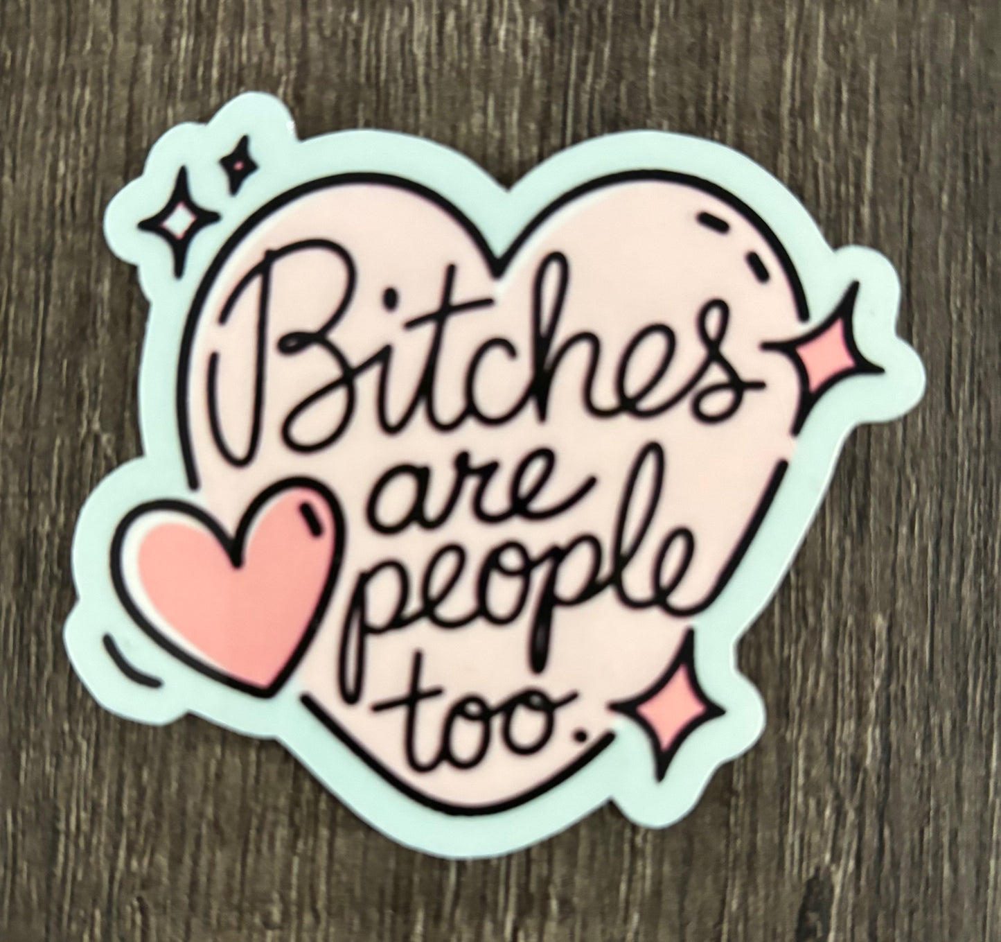 BITCHES ARE PEOPLE TOO STICKER