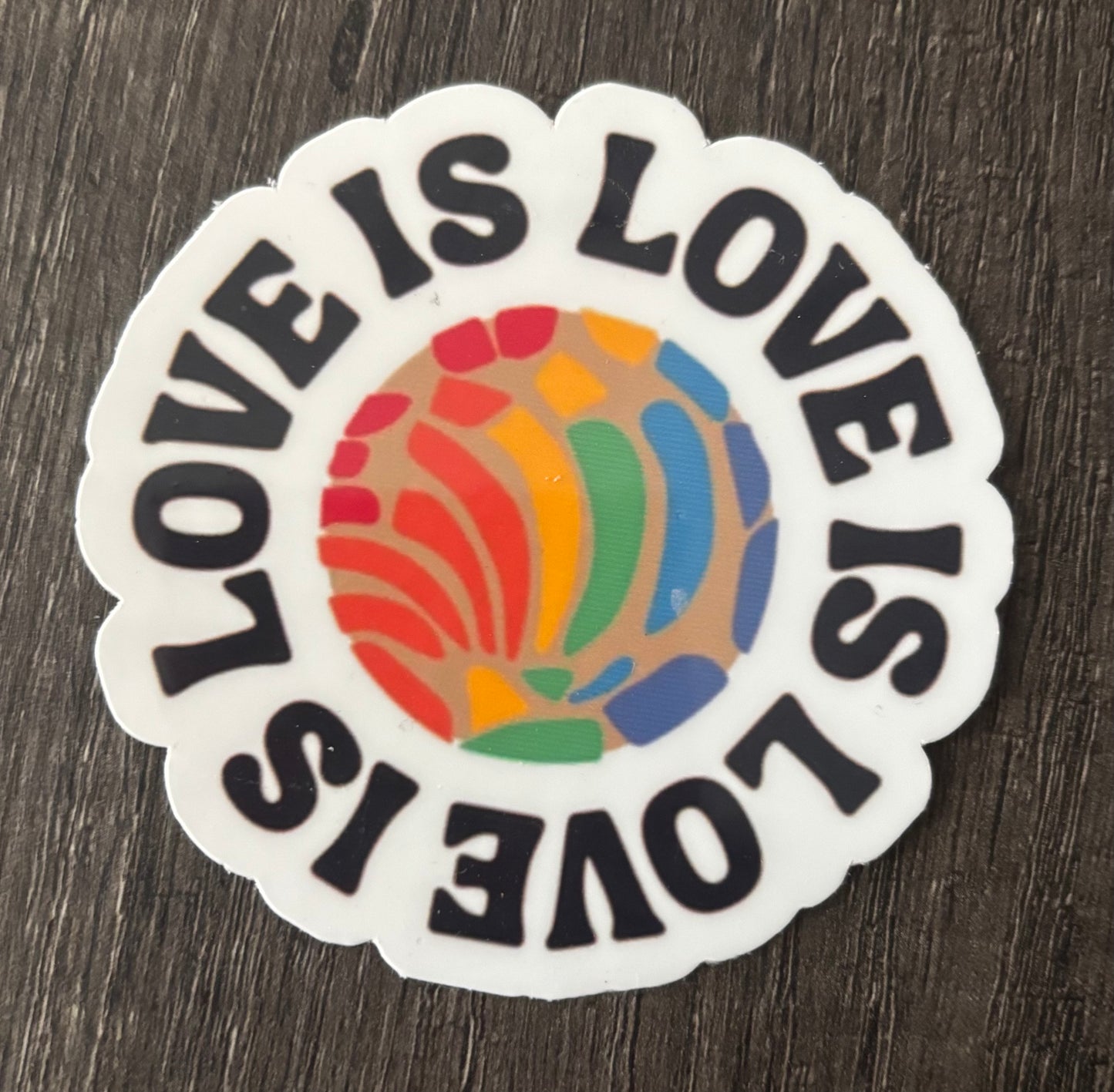LOVE IS LOVE CONCHA STICKER