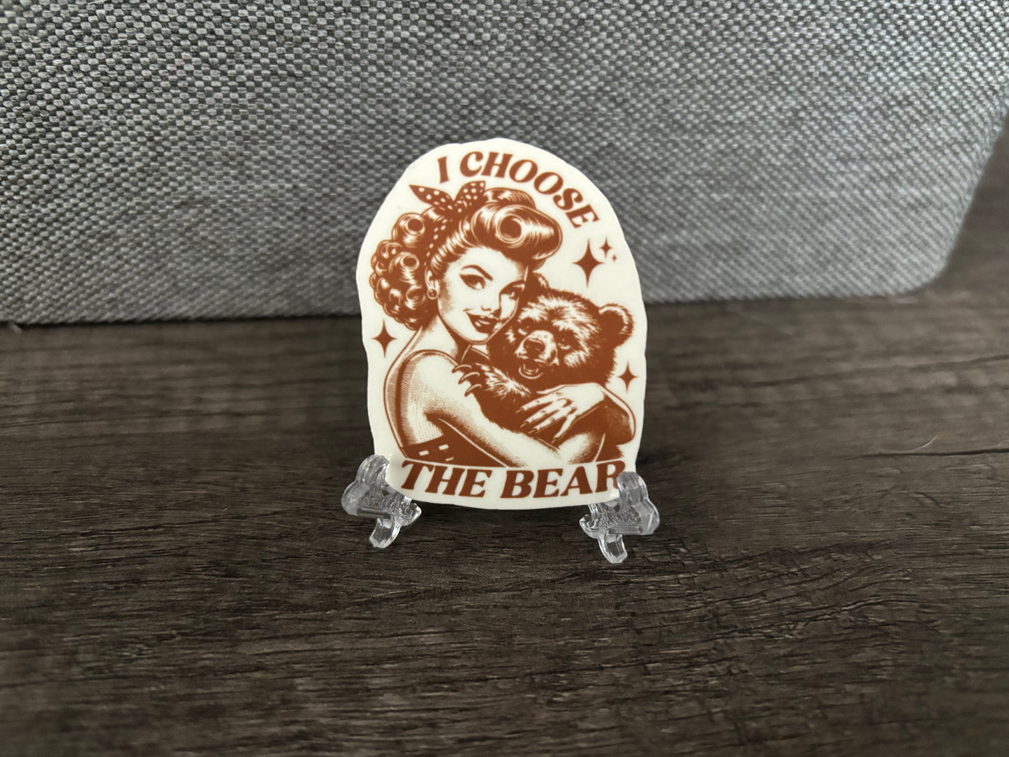 I CHOOSE THE BEAR VINTAGE STICKER
