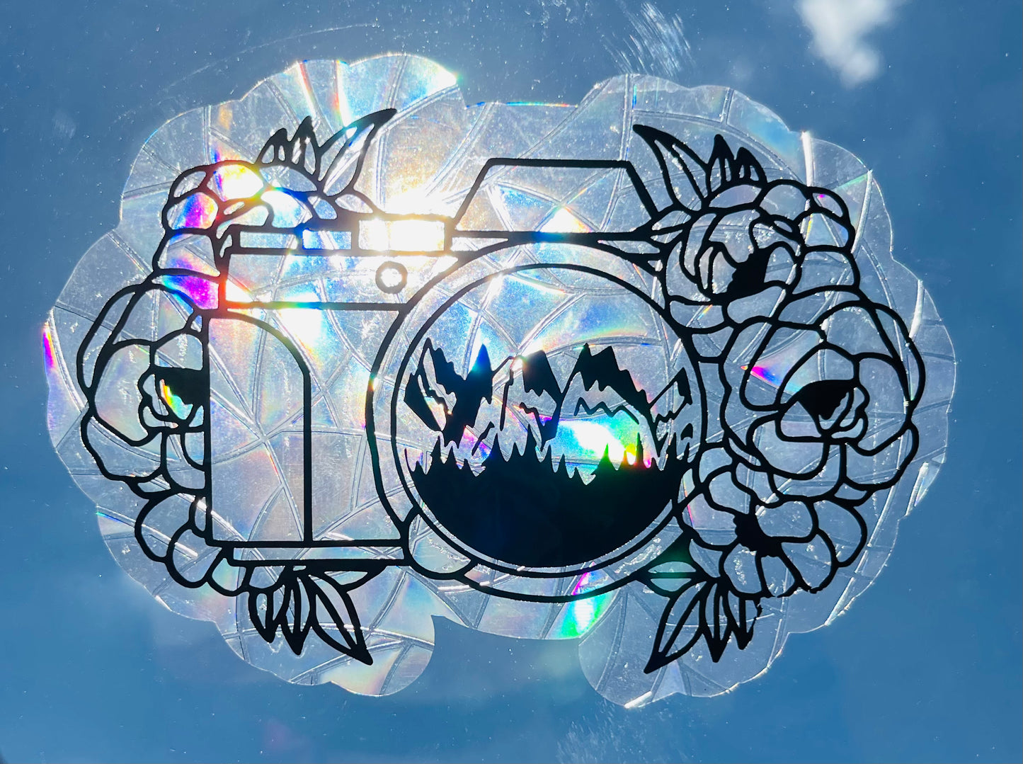 Mountain View Camera Suncatcher Window Cling