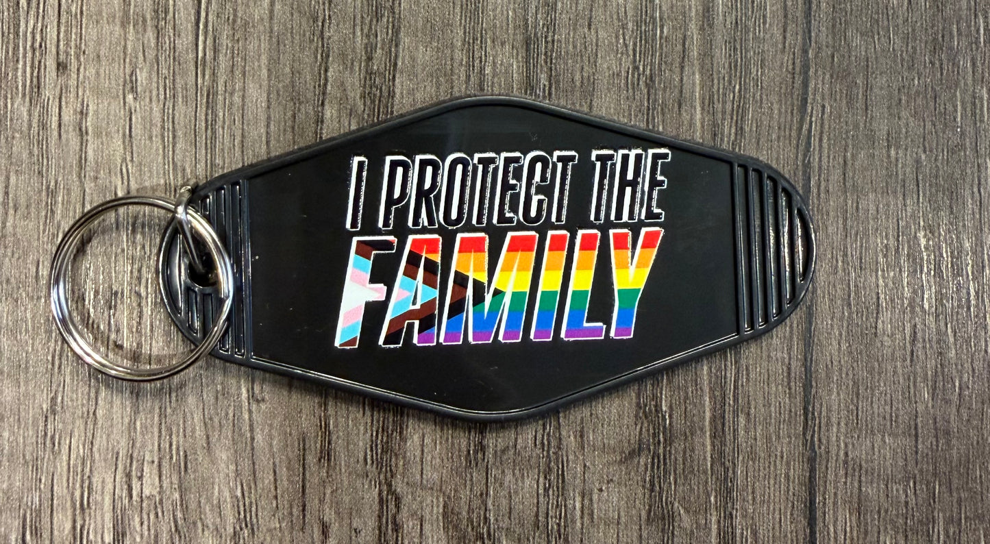 I PROTECT THE FAMILY LGBTQIA+ KEYCHAIN