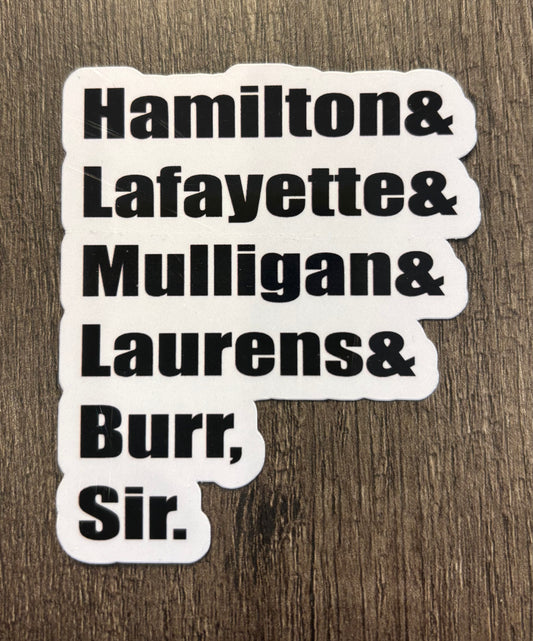 HAMILTON &.....BURR, SIR