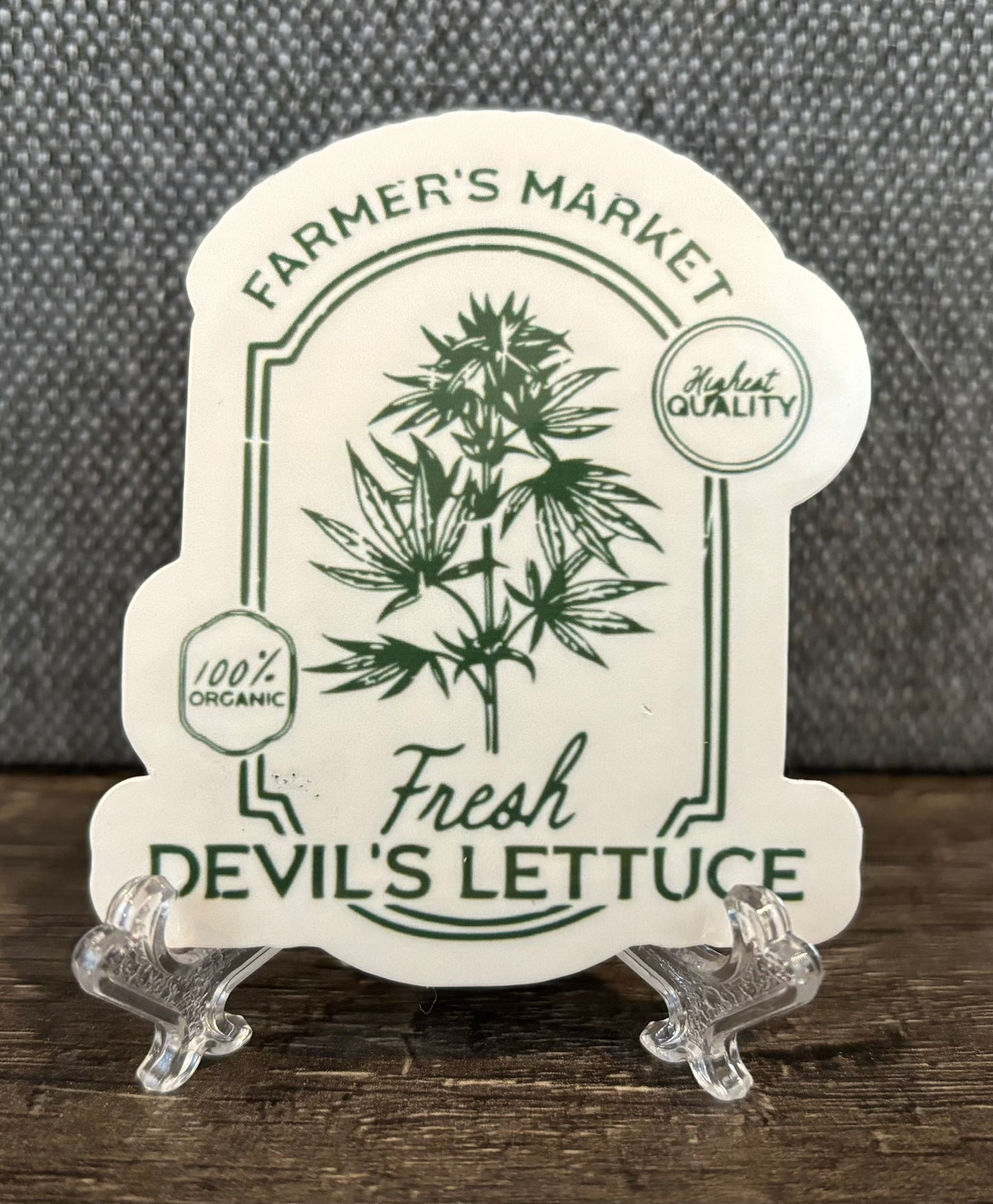 FARMERS MARKET FRESH DEVIL’S LETTUCE STICKER