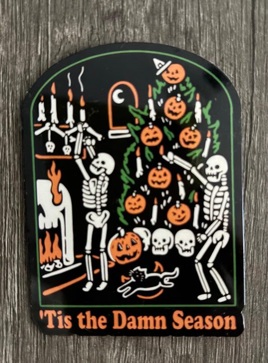 'TIS THE DAMN SEASON HALLOWEEN STICKER