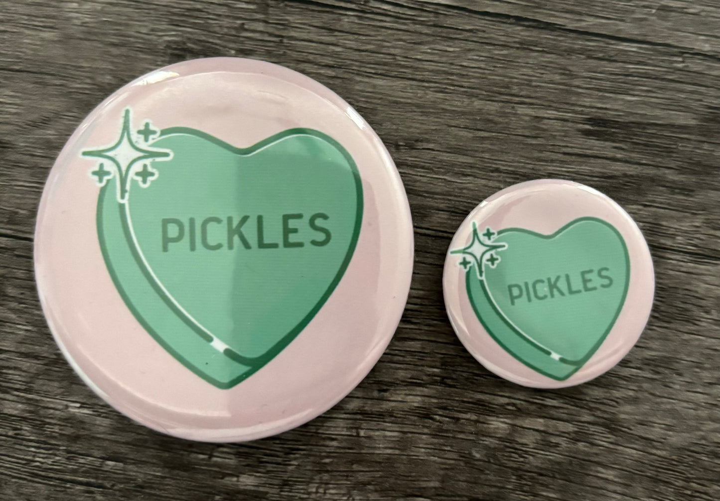 PICKLES HEART CANDY BUTTON/MAGNET