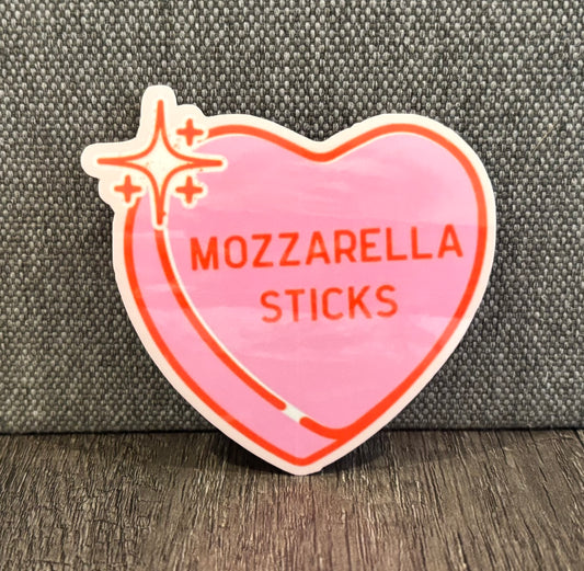 MOZZARELLA STICKS CONVERSATION HEART STICKER