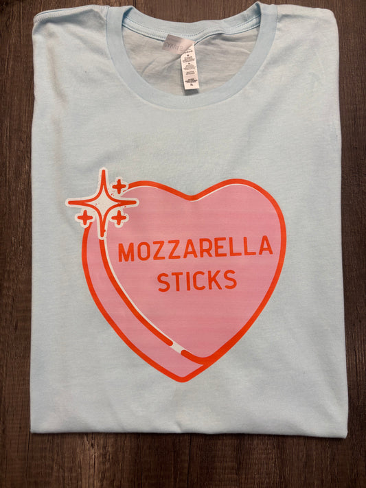 MOZZARELLA STICKS CONVERSATION HEART SHIRT