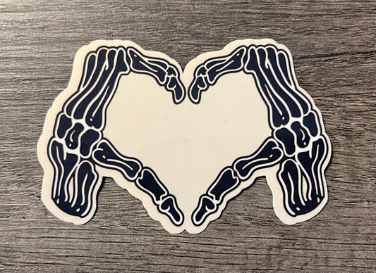 SKELLY HEART HANDS STICKER