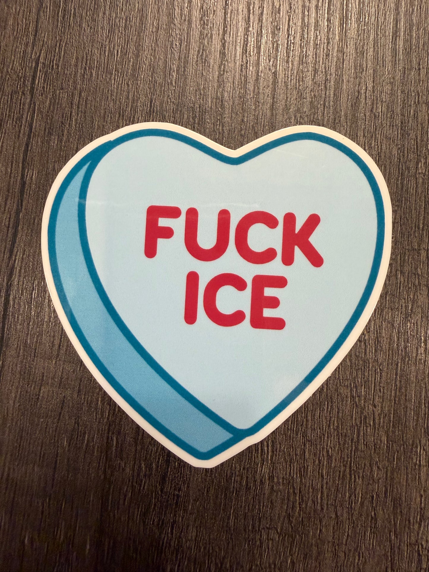 FUCK ICE COVERSATION HEART STICKER