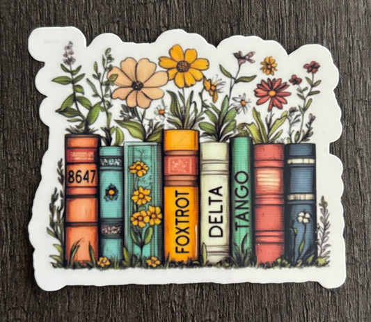 8647 FOXTROT DELTA TANGO BOOKS STICKER