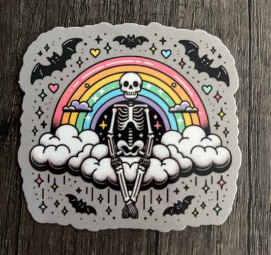 SKELETON RAINBOW STICKER
