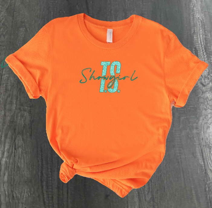 SHOWGIRL T-SHIRT, ORANGE, 3X