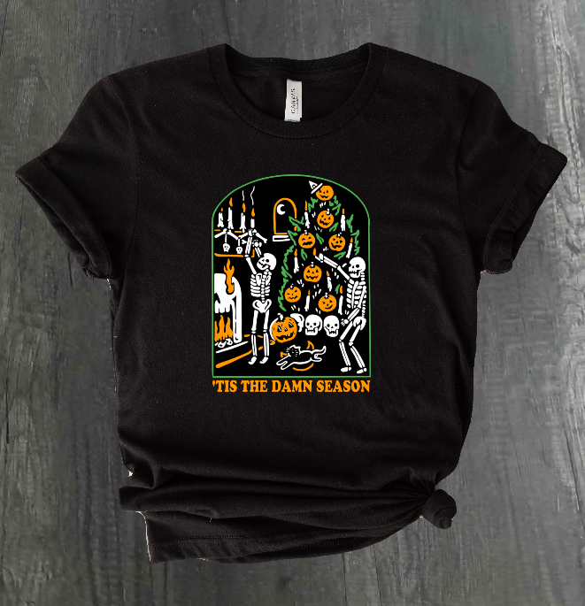 TIS THE DAMN SEASON T-SHIRT, BLACK, MEDIUM