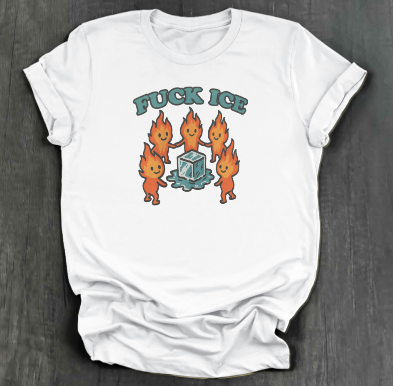 FUCK ICE FLAME SHIRT
