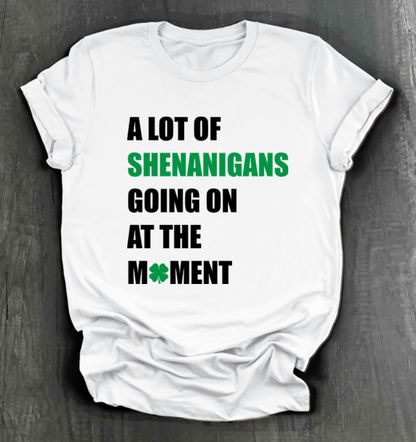 A LOT OF SHENANIGANS GOING ON AT THE MOMENT SHIRT