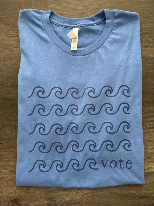 BLUE WAVE ADULT SHIRT - FrankieDeLeonDesigns