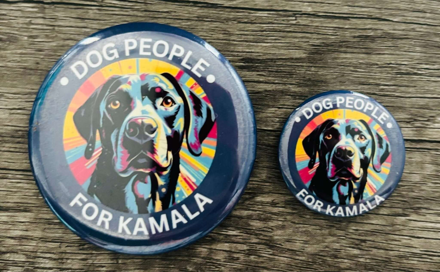 DOG PEOPLE FOR KAMALA BUTTON/MAGNET - FrankieDeLeonDesigns