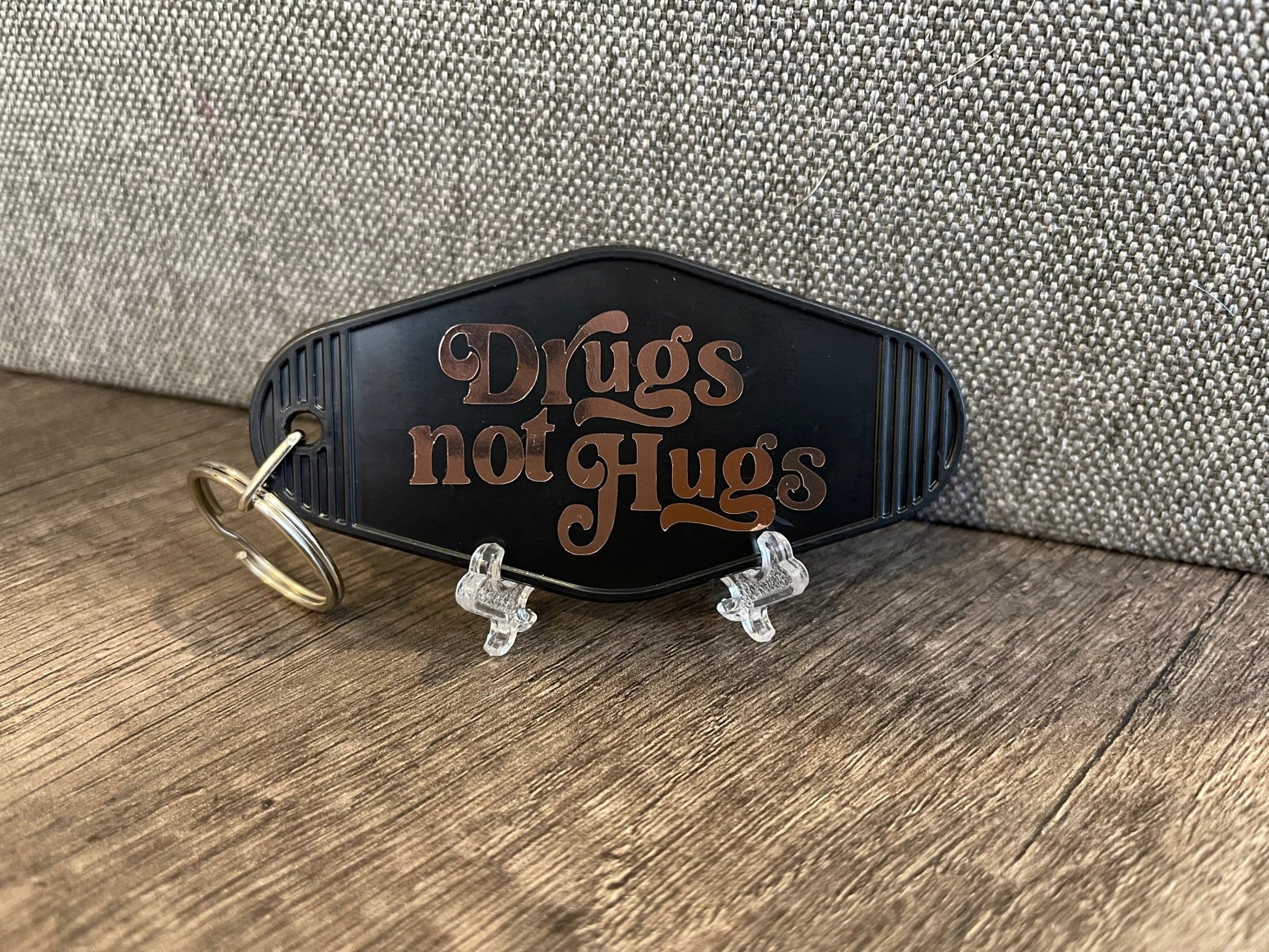 Drugs Not Hugs Keychain - FrankieDeLeonDesigns