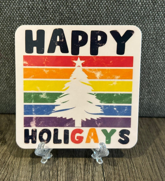 HAPPY HOLIGAYS STICKER - FrankieDeLeonDesigns