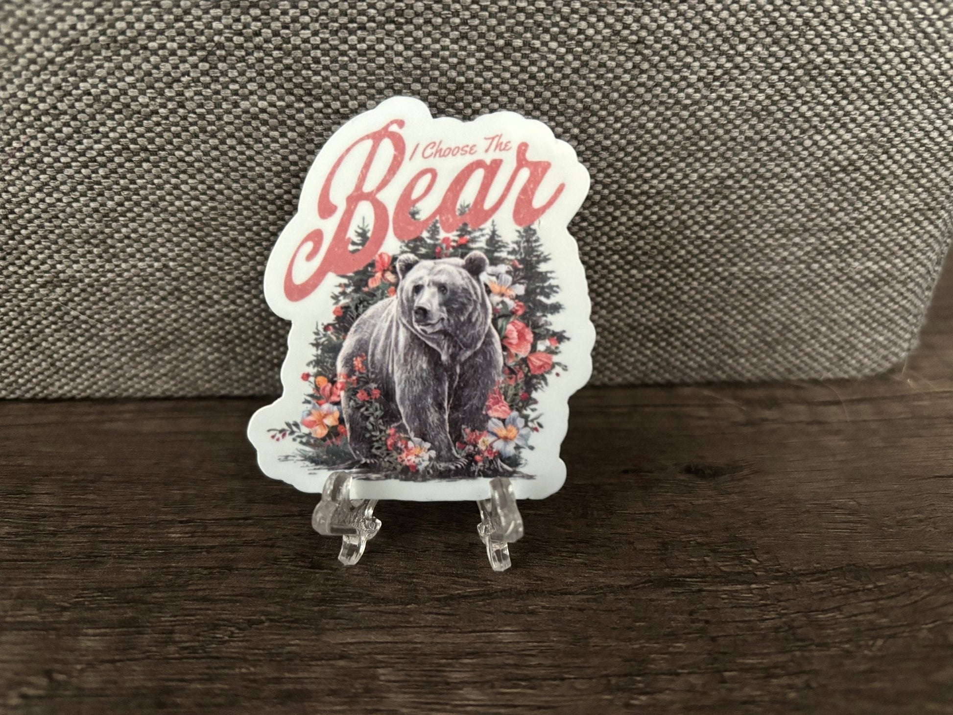 I CHOOSE THE BEAR FLOWER STICKER - FrankieDeLeonDesigns