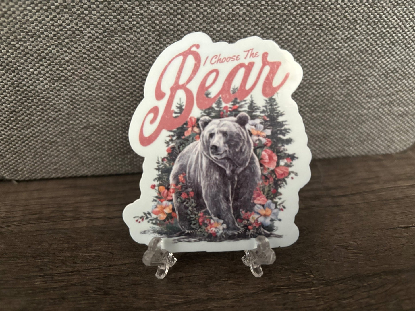 I CHOOSE THE BEAR FLOWER STICKER - FrankieDeLeonDesigns