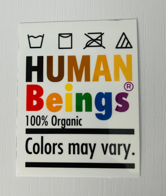 Human Beings Laundry Tag Sticker