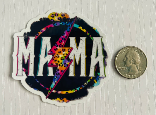 Rock & Roll Mama Neon Leopard Sticker