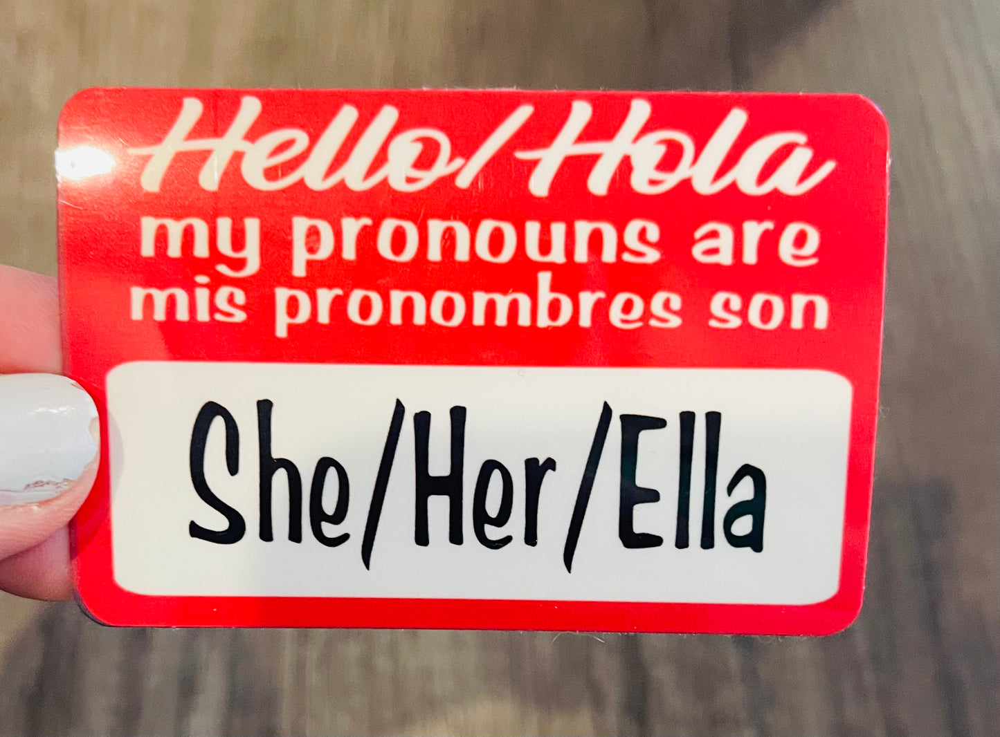 Pronouns English/Spanish Sticker