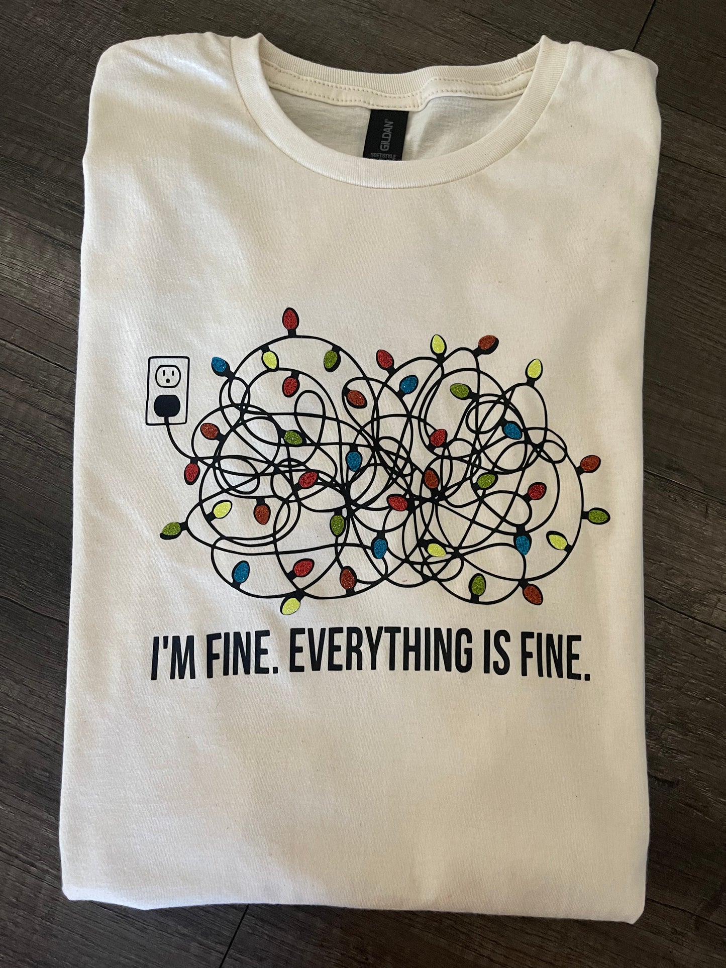 I'm Fine. Everything is Fine Christmas Lights Shirt