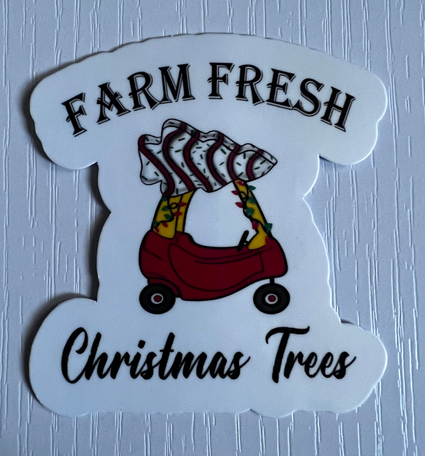 FARM FRESH TREES LITTLE TIKES CHRISTMAS TREE CAKE STICKER