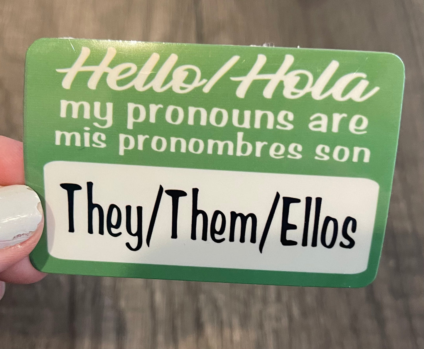 Pronouns English/Spanish Sticker