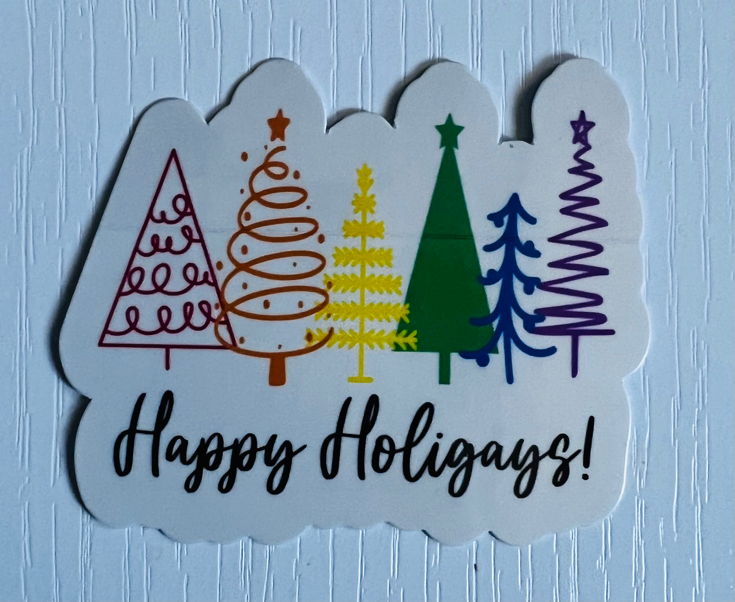 HAPPY HOLIGAYS PRIDE CHRISTMAS STICKER