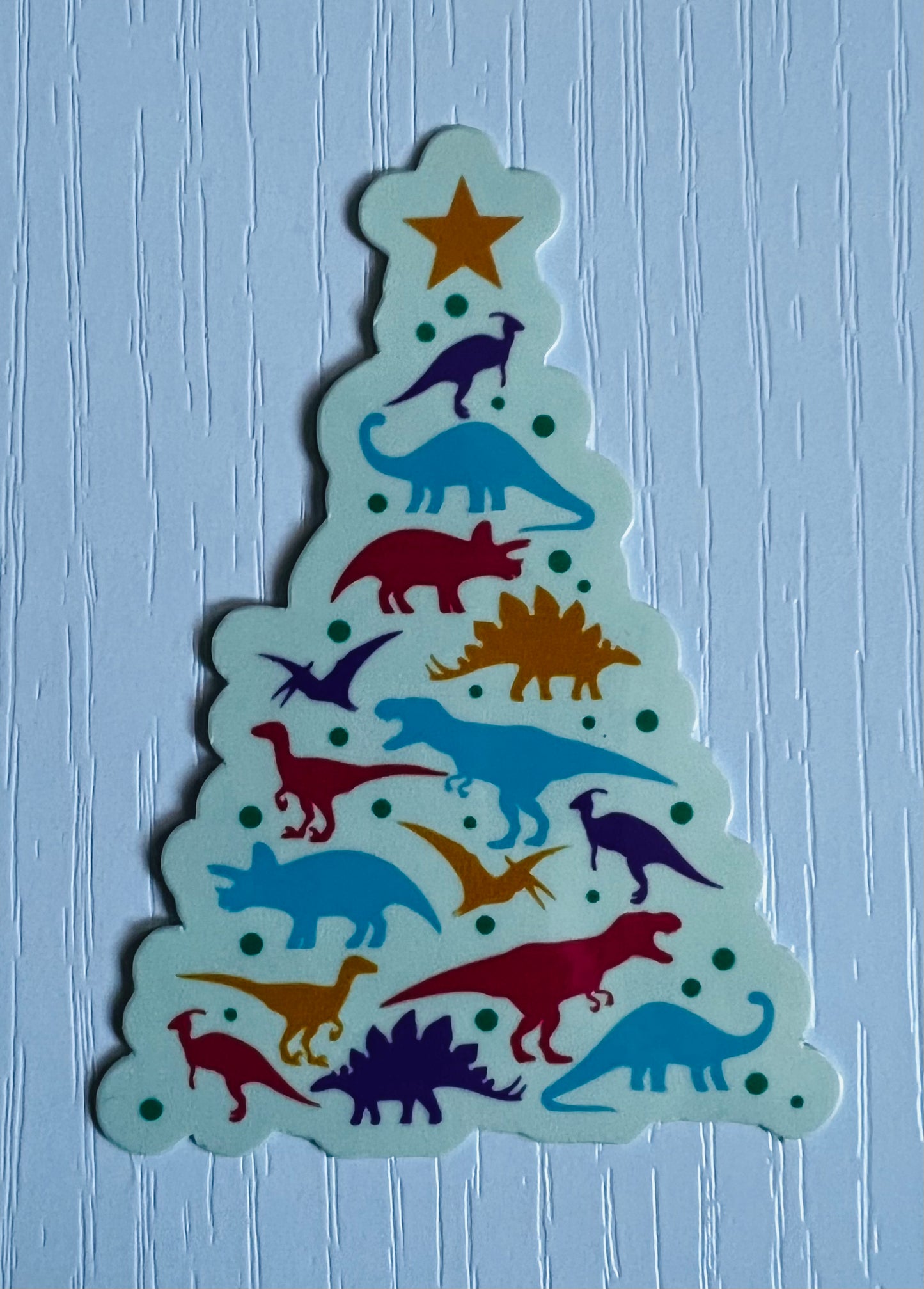 DINOSAUR CHRISTMAS TREE STICKER